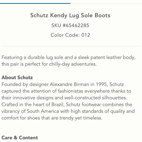 Schultz NWT, box/bag patent Nappa leather lug sole boots, Sz 7.5 and 8.5, zipper - Picture 6 of 17